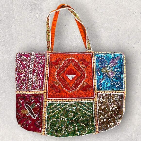 FSP | Vintage Women’s Beaded Shoulder bag Tote - Picture 1 of 13